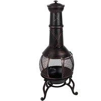 Fire Vida Black and Gold Steel Chiminea Large, Black