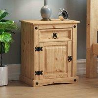 Vida Designs Corona 1 Drawer 1 Door Bedside Cabinet, Brown
