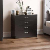 Vida Designs Riano 4 Drawer Chest, Black, Black