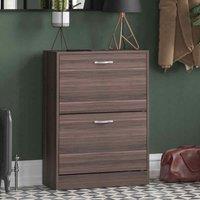 2 Drawer Shoe Cabinet Walnut