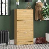 3 Drawer Shoe Cabinet Pine, Brown