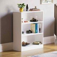 Cambridge 3 Tier Low Bookcase White, White