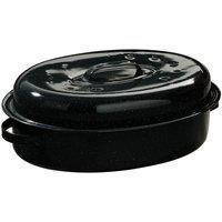 Premier Housewares Casserole Dish 6l - Black Enamel, Black