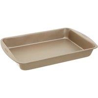 Premier Housewares Satin Champagne Carbon Steel Roasting Pan 38cm - Gold, Gold