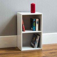 Oxford 2 Tier Cube Bookcase White, White