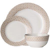 Premier Housewares 12pc Porcelain Dinner Set - Natural, White