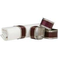 Premier Housewares Set of 4 Napkin Rings - Purple Glitter/Nickel Plated, Purple