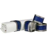 Premier Housewares Set of 4 Napkin Rings - Sapphire Glitter/Nickel Plated, Blue