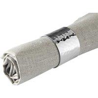 Premier Housewares Set of 4 Hammered Napkin Rings - Silver Finish, Silver