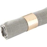 Premier Housewares Set of 4 Hammered Napkin Rings - Brass Finish, Gold