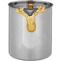 Premier Housewares Stainless Steel, Gold Finish Stag Ice Bucket - Silver, Silver
