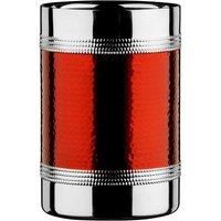 Premier Housewares Stainless Steel Hammered Red Band Bottle Cooler - Red, Red