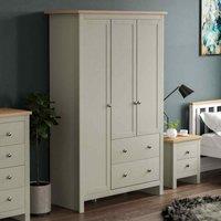 Lassic Arlington 3 Door 2 Drawer Wardrobe Grey, Grey