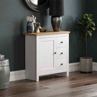 Vida Designs Arlington 3 Drawer 1 Door Sideboard White, White