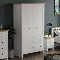 Lassic Arlington 3 Door 2 Drawer Wardrobe White, White
