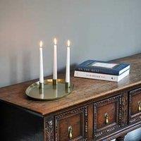 Ivyline Champagne Gold Oval Centrepiece Metal with Magnetic Candle Holders W40Cm, Gold