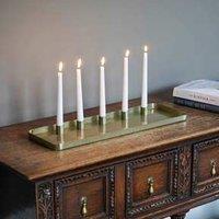 Ivyline Champagne Gold Rectangle Centrepiece Metal with Magnetic Candle Holders W60Cm, Gold