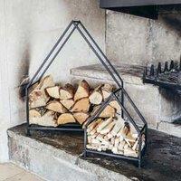 Ivyline Black House Kindling Holder 33Cm, Black