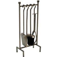 Ivyline Iron Hanging Rack Fire Set Pewter 51Cm, Grey