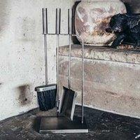 Ivyline Pewter Fire Set 3 Piece 50Cm, Grey