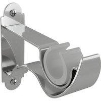 Push Fit Curtain Pole Bracket Polished Silver, Silver