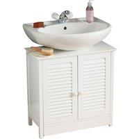 Premier Housewares Bathroom Cabinet Under Sink - White Wood, White