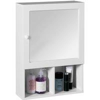Premier Housewares Mirrored Cabinet - White Wood, White