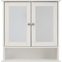 Premier Housewares Bathroom Cabinet Mirrored Doors With Shelf - White