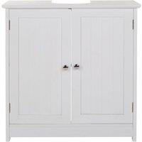 Premier Housewares Under Sink Cabinet White Wood, Chrome Handles - White, White
