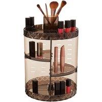 Premier Housewares Round Transparent Diamond Cosmetics Organiser - Black, Black