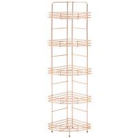 Premier Housewares Corner Storage Rack Copper Finish 5 Tiers - Copper, Brown