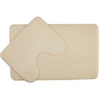 Premier Housewares Soak Bath Mat Set - White, Grey