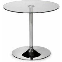 Julian Bowen Kudos Chrome & Glass Pedestal Table, Clear