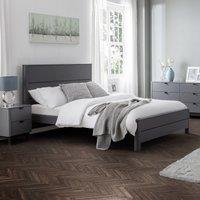 Julian Bowen Chloe Double Bed Storm Grey Lacquer, Black