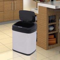 HOMCOM 20L Stainless Steel Automatic Sensor Dustbin - Chrome, Grey