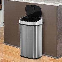 HOMCOM 58L Automatic Stainless Steel, Touchless Bin - Silver, Silver