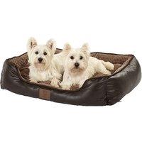 Bunty Large Tuscan Faux Leather Pet Bed - Brown, Brown