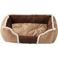 Bunty Kensington Small Soft Fleece Fur Cushion Pet Basket - Cream/Brown, Cream