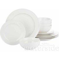 12pc Alumina Porcelain Classic Dinner Set, White
