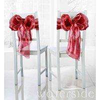 Set of 6 Chair Bows - Red, Red