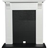 Adam Harrogate Stove Fireplace in Pure White & Black 39 Inch, Black