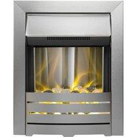 Adam 2kW Helios Electric Fire in Brushed Steel, Silver