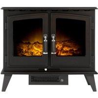 Adam 1.8kW Woodhouse Electric Stove in Black, Black