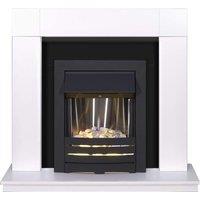 Adam 2kW Malmo Fireplace in Pure White & Black/White with Helios Electric Fire in Black 39 Inch, Black