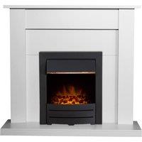 Adam 2kW Sutton Fireplace in Pure White with Colorado Electric Fire in Black 43 Inch, White