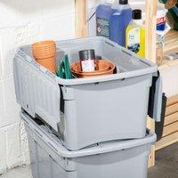 Wham Set 2 Upcycle 54 Litre Crocodile Box & Lid - Grey, Grey