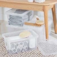 Wham Set 5 Crystal 11 Litre Box & Lid - Clear, Clear