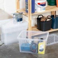 Wham Set 5 Crystal 31 Litre Box & Lid - Clear, Clear