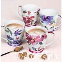 The Waterside 4 Piece Floral Jumbo Mug Set - Floral, Multi