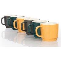 The Waterside 6 Piece Sanctuary textured mugs, Multi